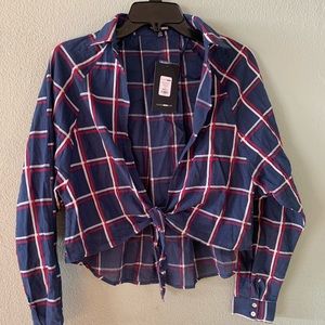 Cropped navy blue tie top size S